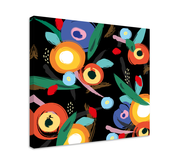 Flowers canvas with vibrant floral design - TenStickers