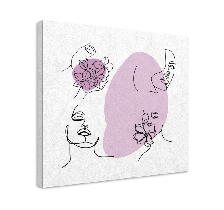 Flowers canvas abstract floral faces art - TenStickers