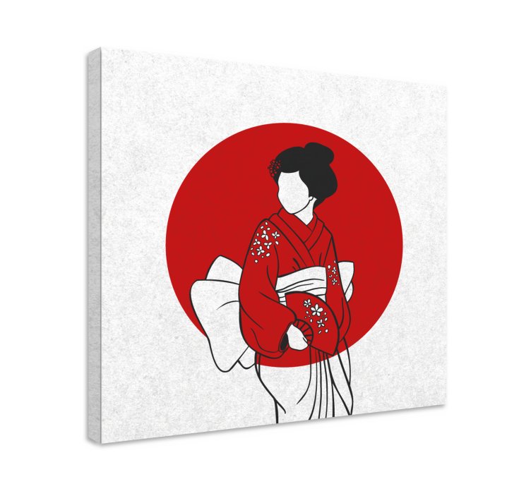 Oriental canvas wall art traditional kimono grace - TenStickers