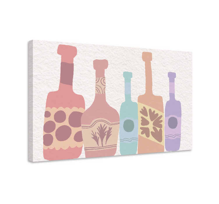 Ornamental canvas print colorful bottle shapes - TenStickers