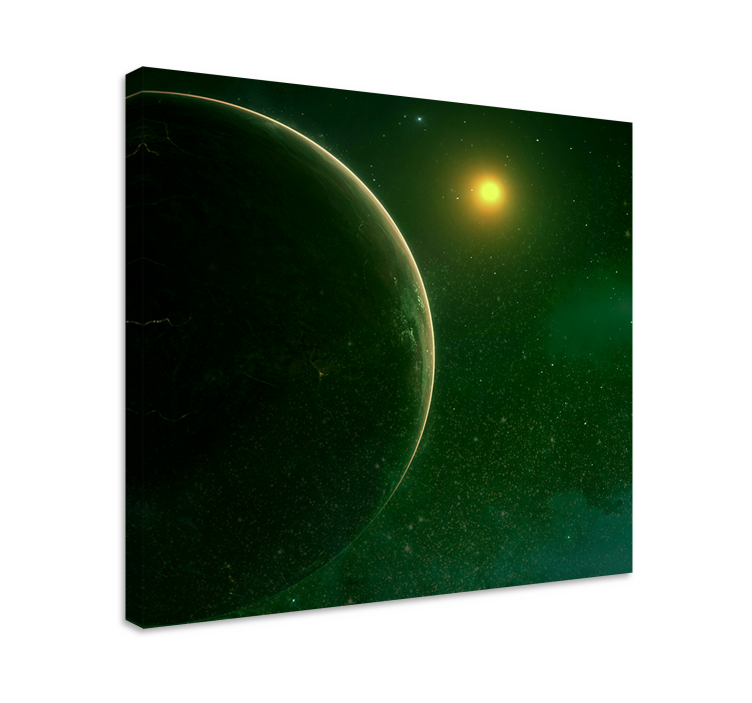 Mandala canvas cosmic green sphere - TenStickers