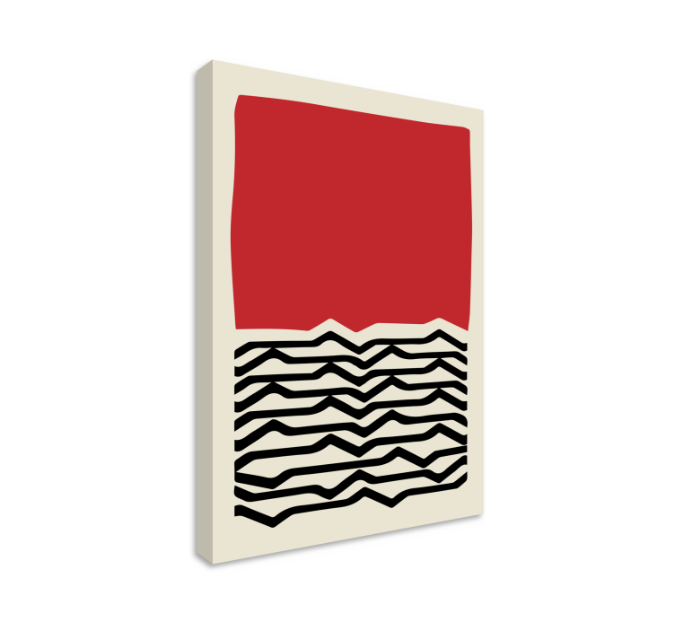 Abstract wall art 1 red wavy lines - TenStickers