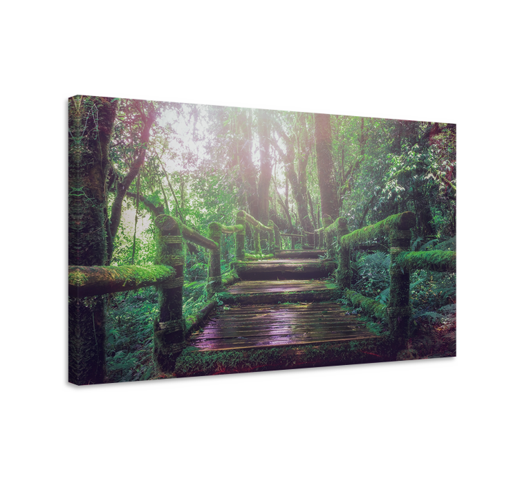 Tree canvas wall art forest pathway - TenStickers