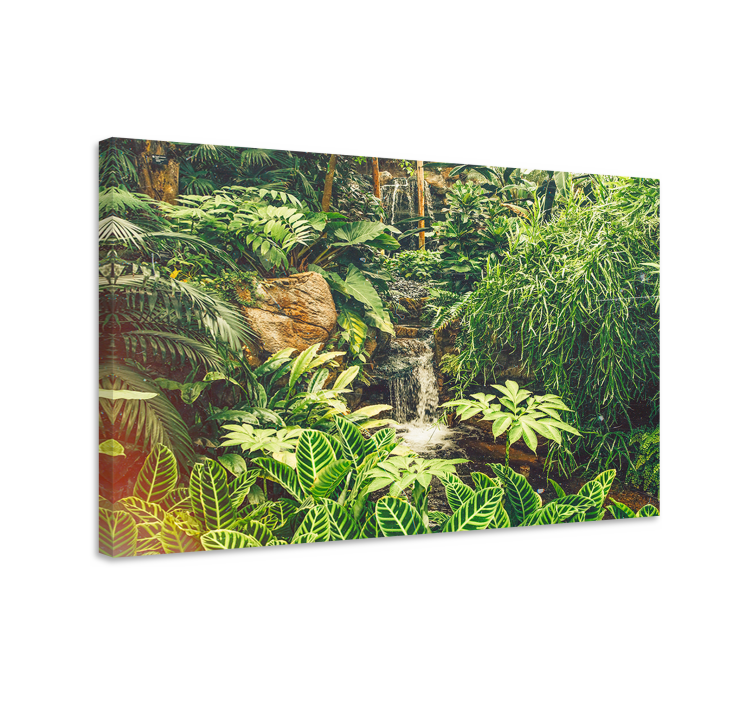 Flowers canvas lush tropical oasis art print - TenStickers