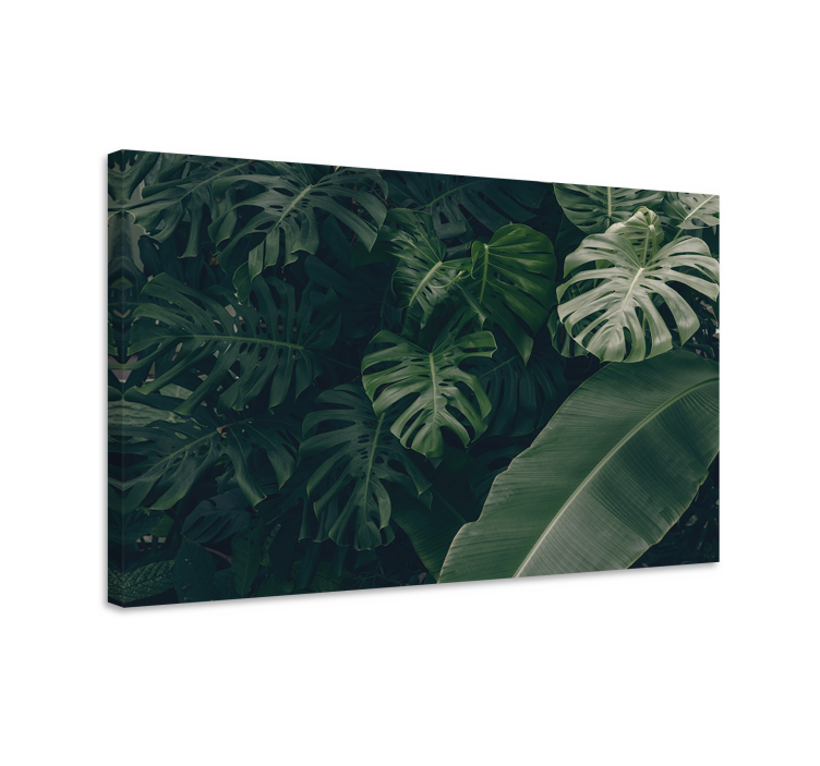Flowers canvas lush tropical foliage art print - TenStickers
