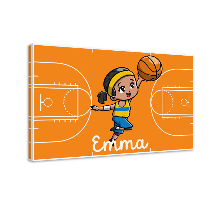 Nursery canvas basketball playing girl - TenStickers