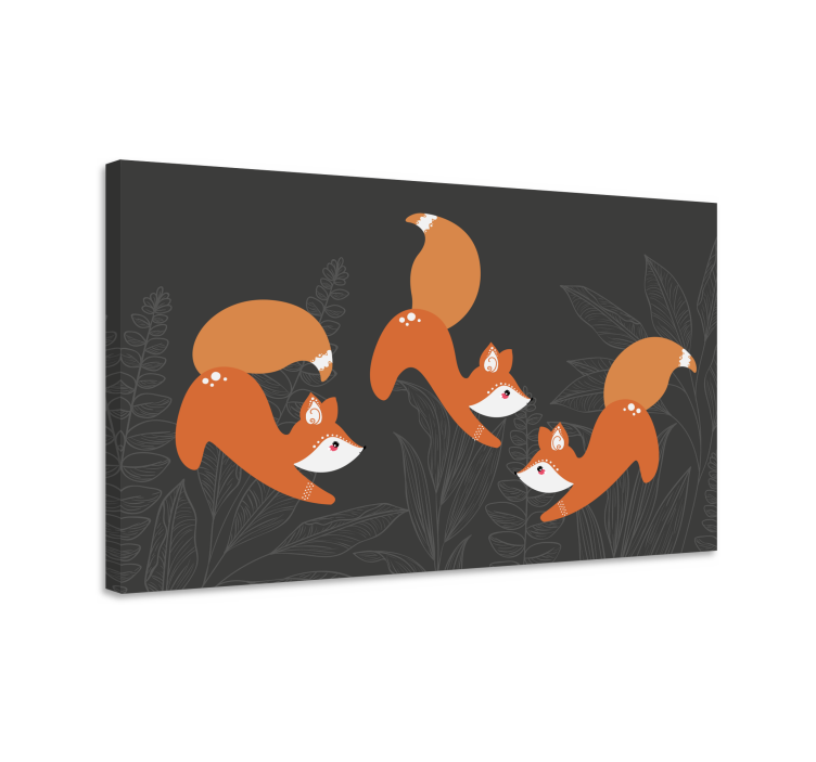 Fox Playing animal canvas wall art - TenStickers