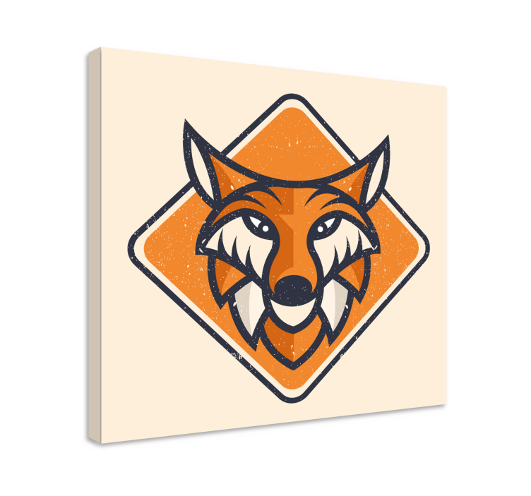 Dog wall art featuring a stylized fox icon - TenStickers