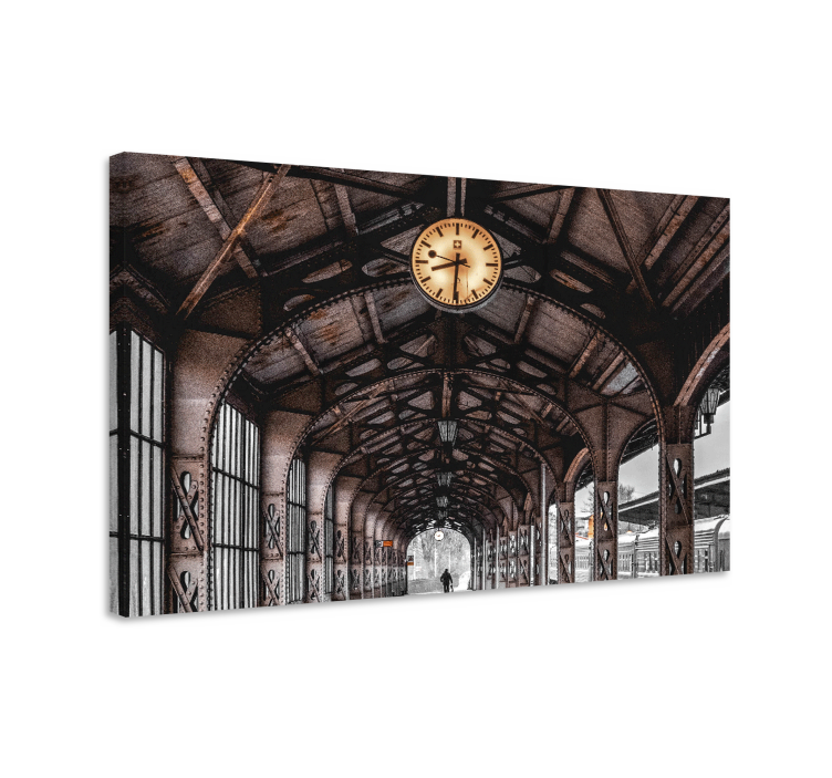 Cityscape wall art historic train station print - TenStickers