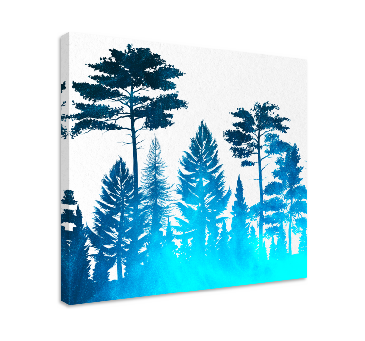 Tree canvas wall art silhouette forest scene - TenStickers