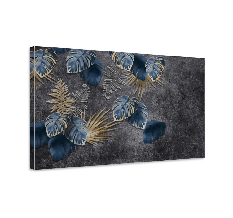Flowers canvas tropical leaves design - TenStickers