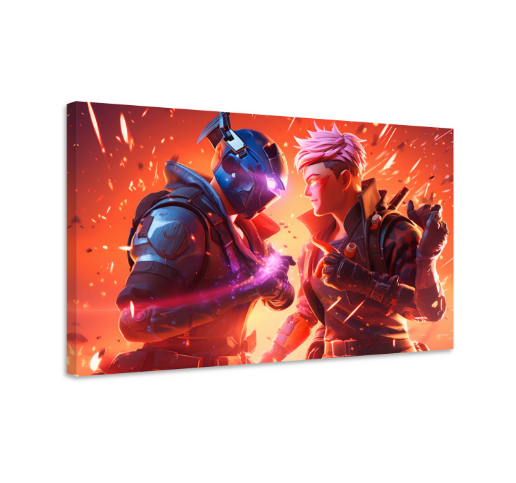 Epic fight framed gaming wall art - TenStickers