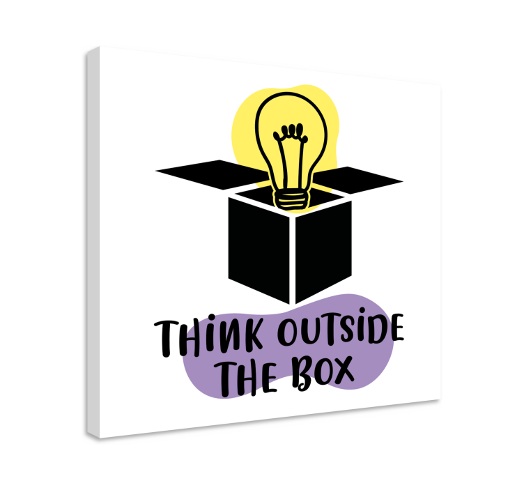 Think outside the box text inspirational art - TenStickers