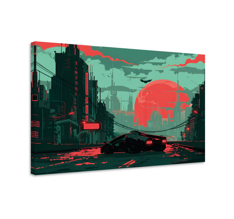 Cyber city framed gaming wall art - TenStickers
