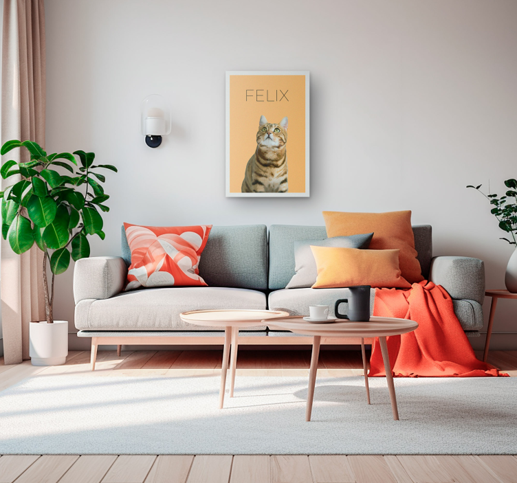 Minimalist watercolor pet portrait canvas art - TenStickers