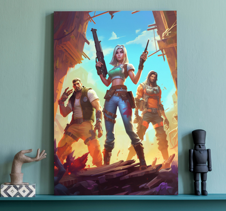 Warriors in an abandoned place gaming wall art - TenStickers