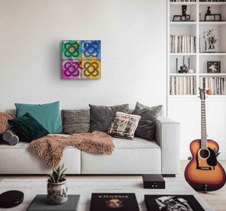 Colorful panot tile retro canvas - TenStickers