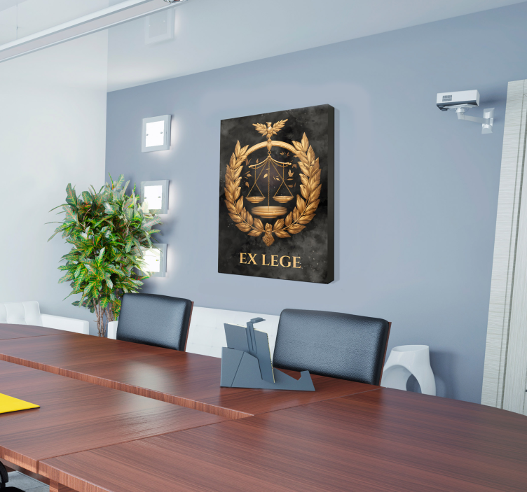 Balance of justice office framed wall canvas  - TenStickers