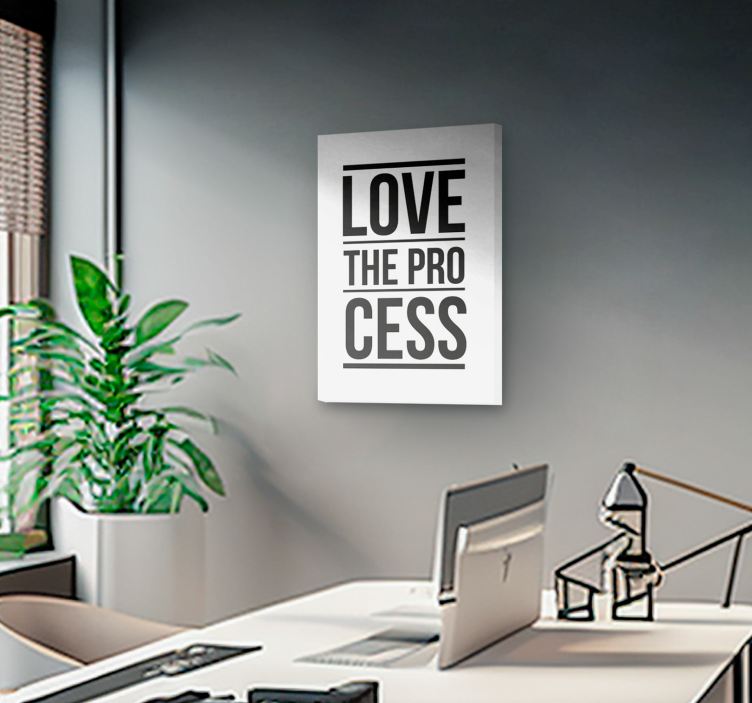 Love the process text inspirational canvas art - TenStickers