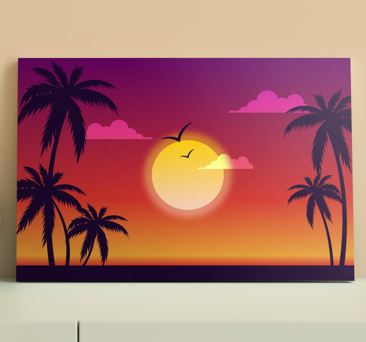 70's Sunset landscape canvas - TenStickers