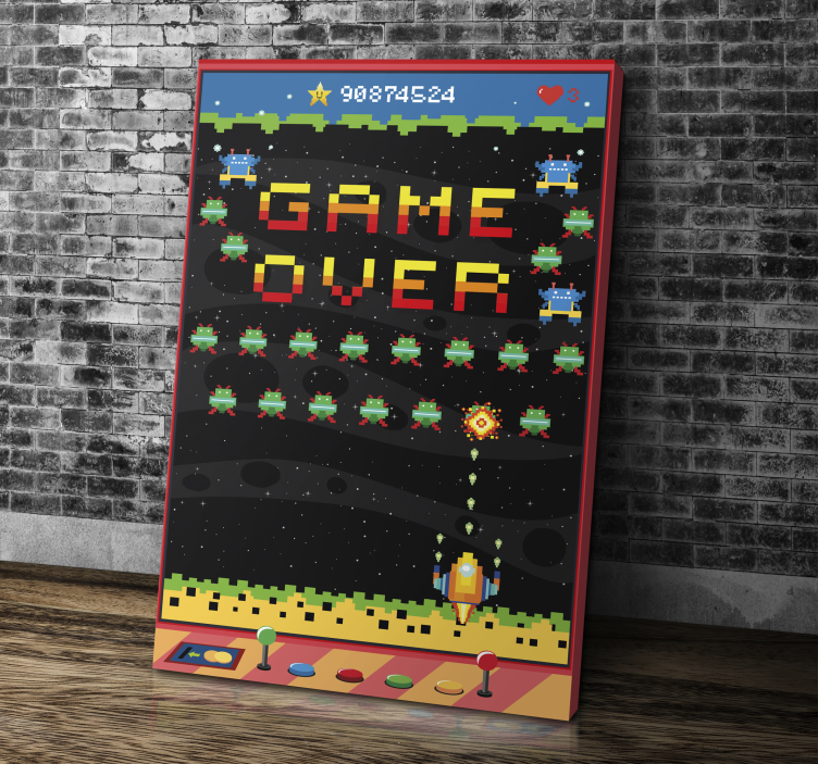 8 bits arcade screen framed gaming wall art - TenStickers