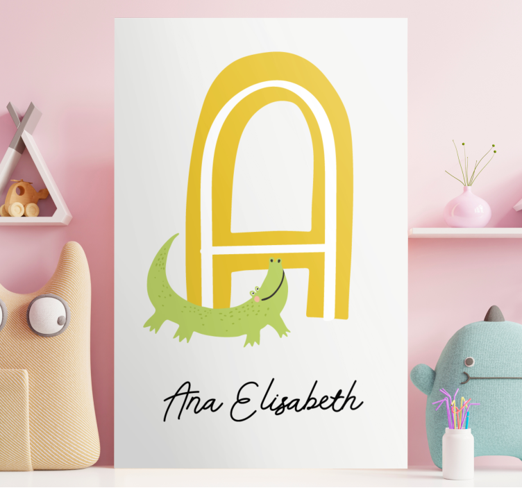 Abc canvas wall art a crocodile friend - TenStickers