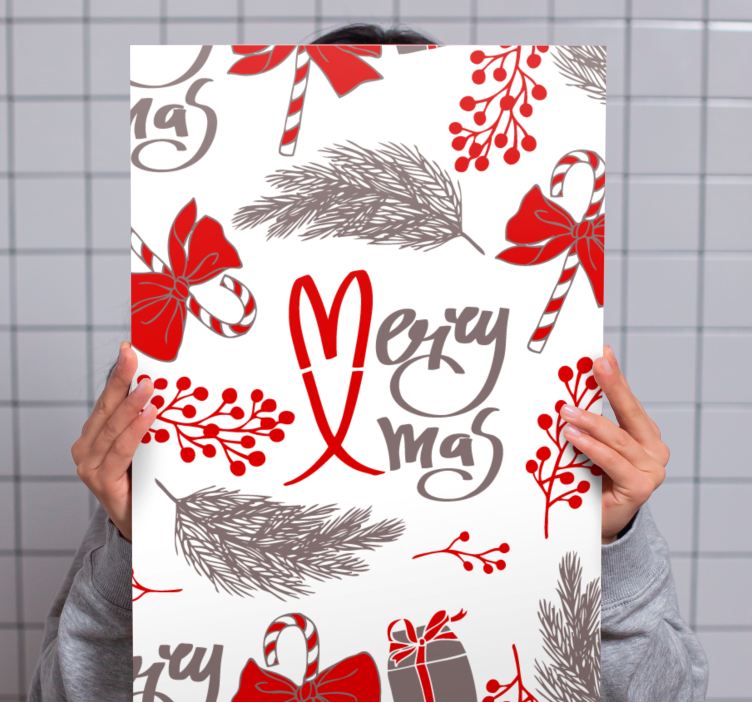 Abc canvas wall art merry christmas decor - TenStickers