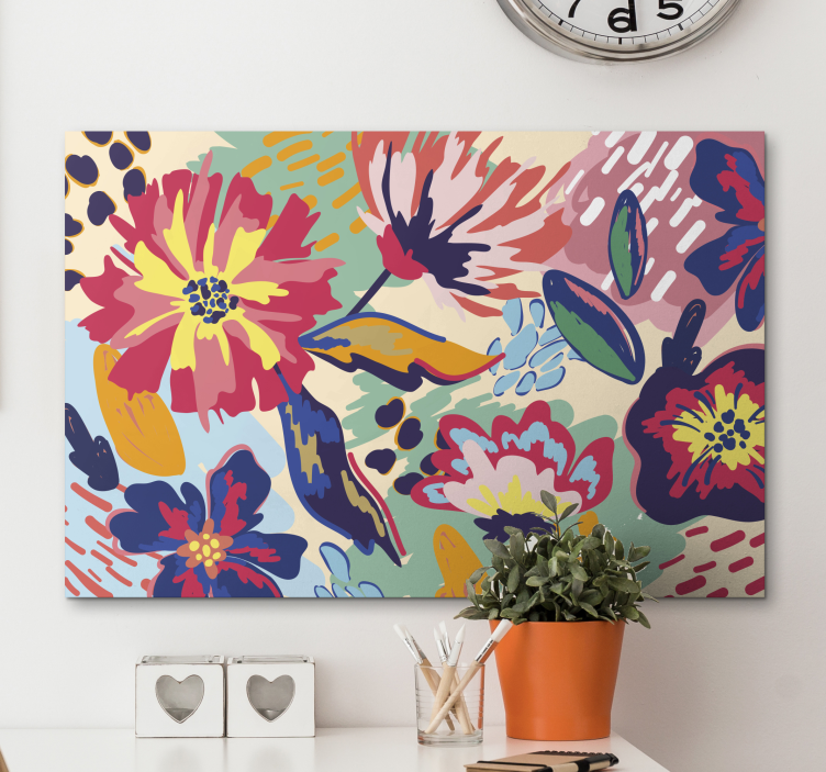 Abstract Floral Burst Flowers  canvas - TenStickers