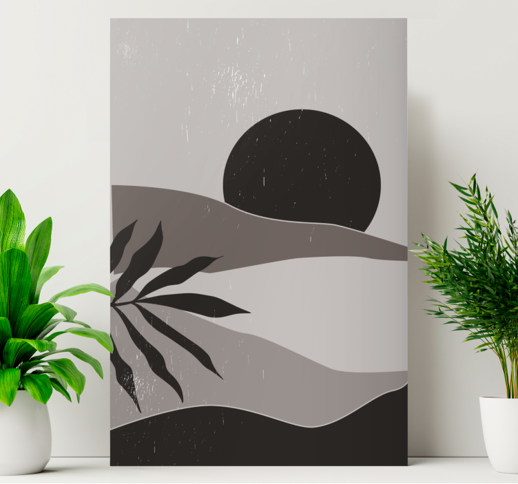 Landscape gray sunset abstract wall art  1 - TenStickers