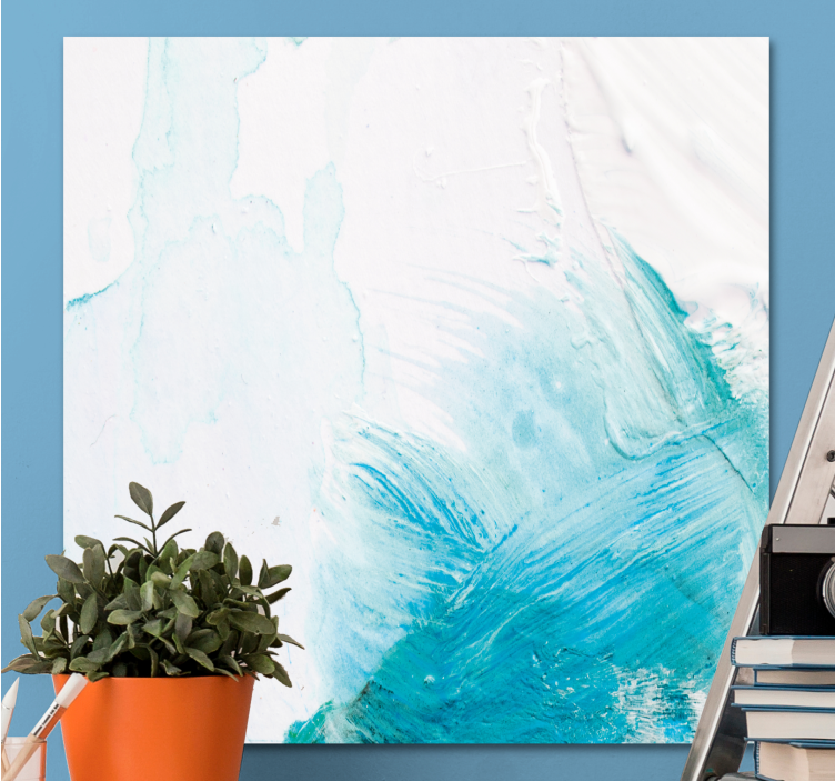 Abstract wall art  1 aqua wave swirl - TenStickers