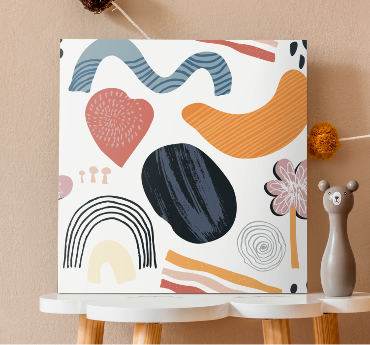 Abstract wall art 1 colorful organic shapes - TenStickers