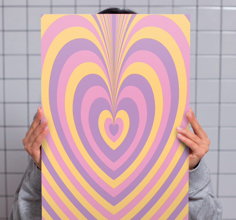 Abstract wall art 1 heart pattern waves - TenStickers
