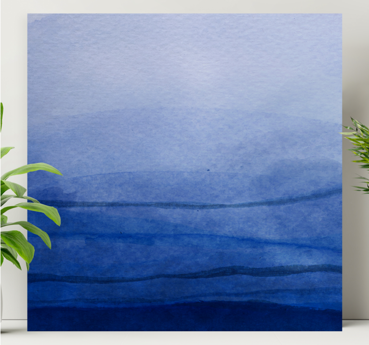 Abstract wall art 1 layered blue shades - TenStickers