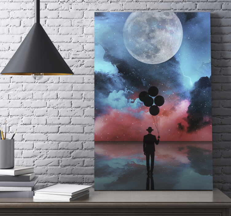Abstract wall art 1 mysterious silhouette balloons - TenStickers