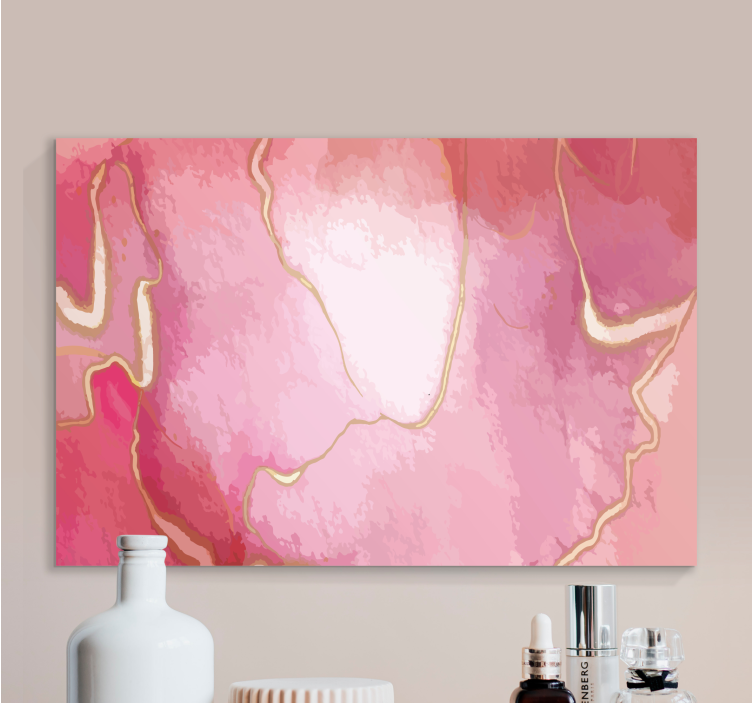 Abstract wall art 1 pink marble swirl - TenStickers
