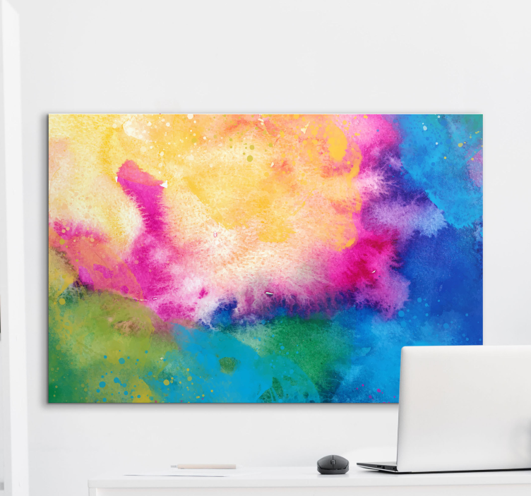 Abstract wall art 1 vibrant watercolor whirls - TenStickers