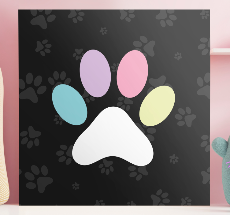 Amazing colorful dog paw canvas prints - TenStickers