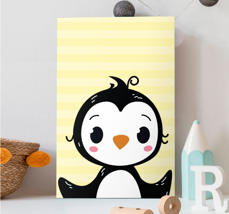 Animal canvas wall art adorable penguin design - TenStickers