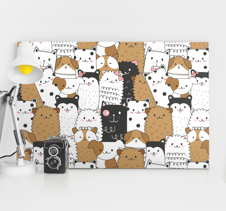 Animal canvas wall art cute animal faces - TenStickers