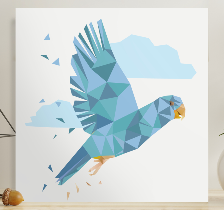 Bird canvas wall art flying blue bird - TenStickers