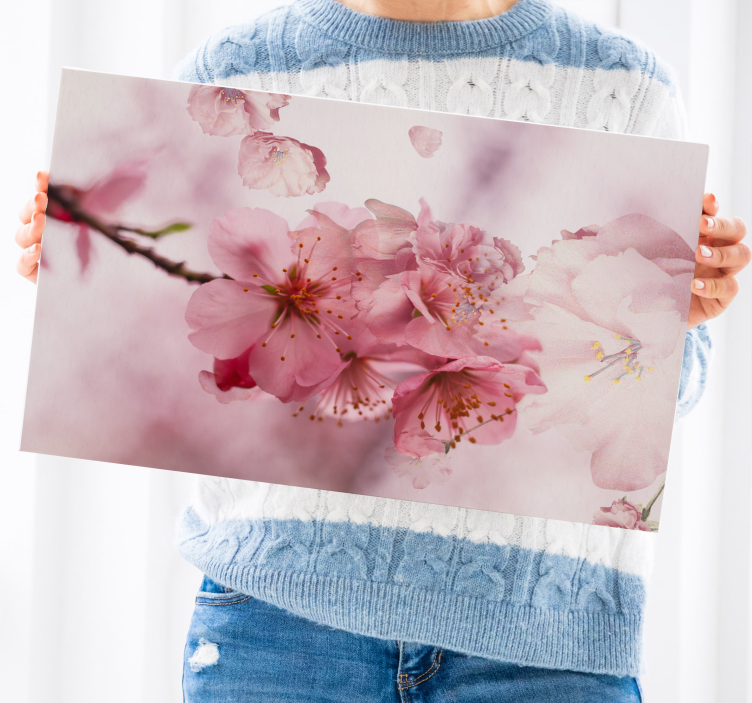 Blossoming Cherry Flowers flower framed canvas - TenStickers
