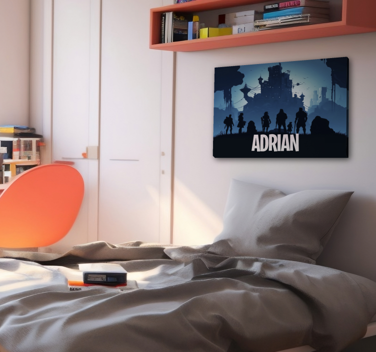 Blue epic castle framed gaming wall art - TenStickers