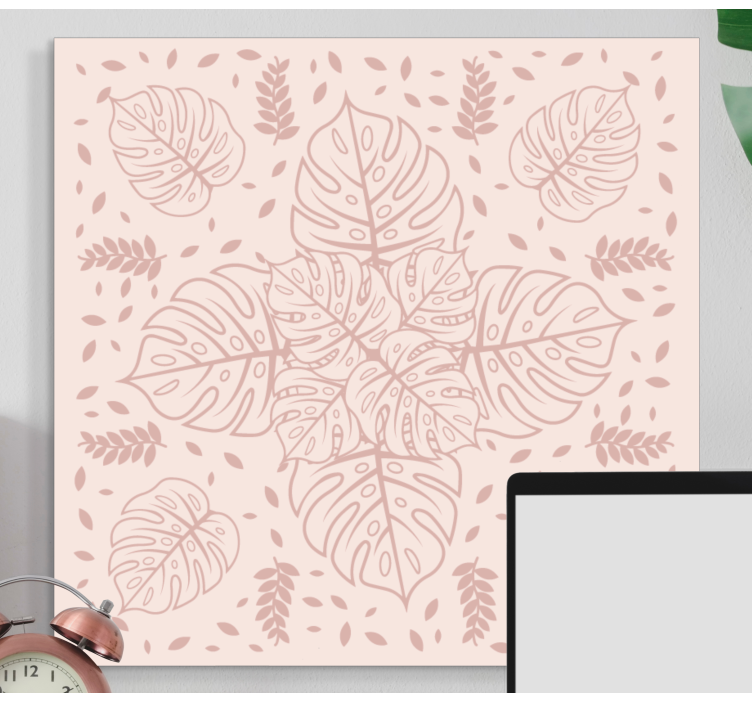 Botanical Monstera Pattern plant canvas art - TenStickers