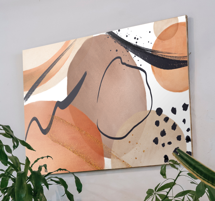 Brown fluid shapes abstract wall art  1 - TenStickers