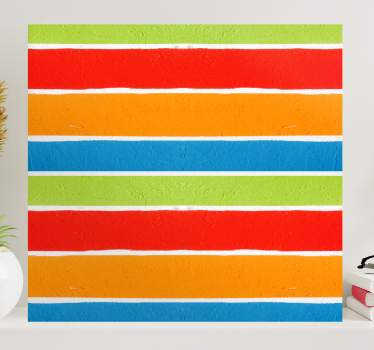 Buddha wall art in vibrant multi-colored stripes - TenStickers