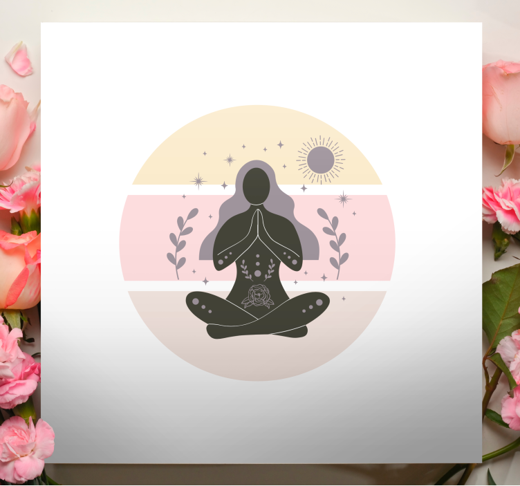 Buddha wall art meditation pose - TenStickers