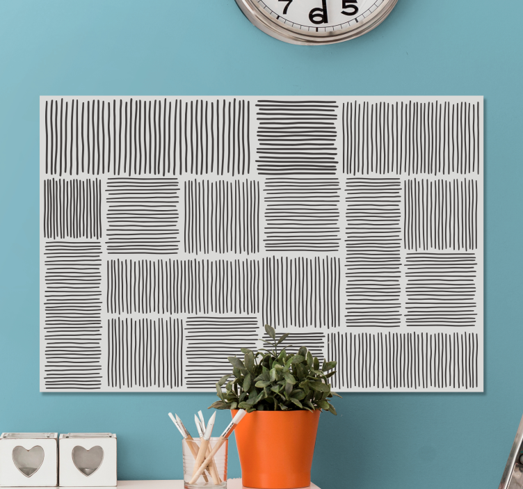 Buddha wall art textured black lines - TenStickers