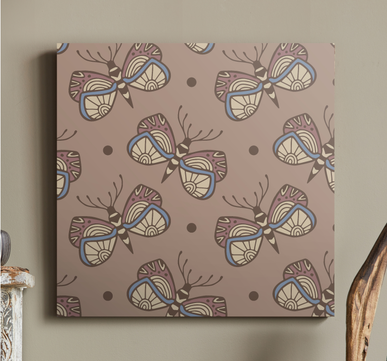 Butterfly canvas intricate butterfly design - TenStickers