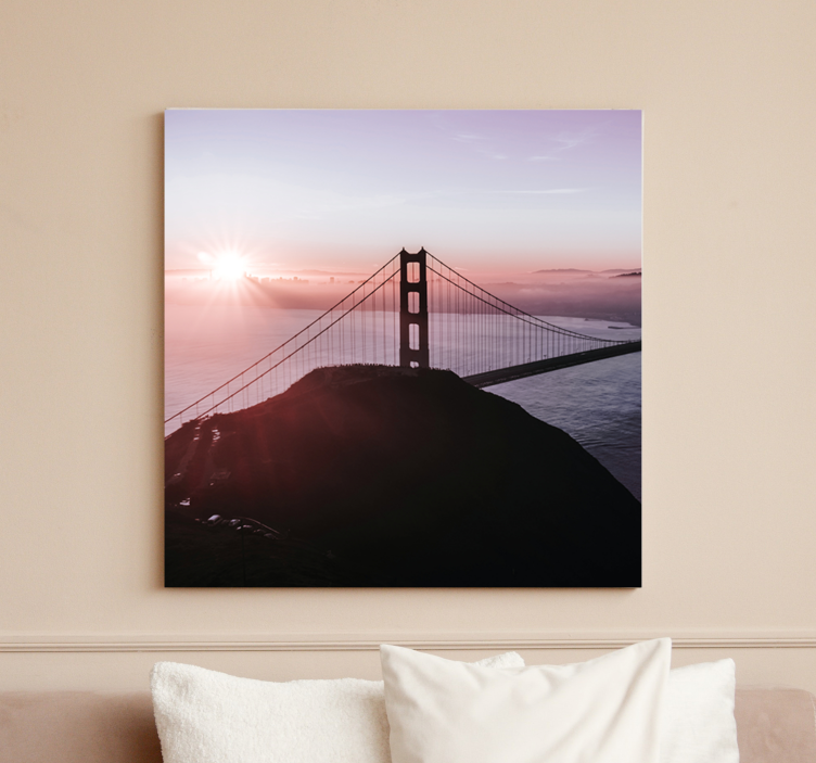 Cityscape wall art golden gate bridge view - TenStickers