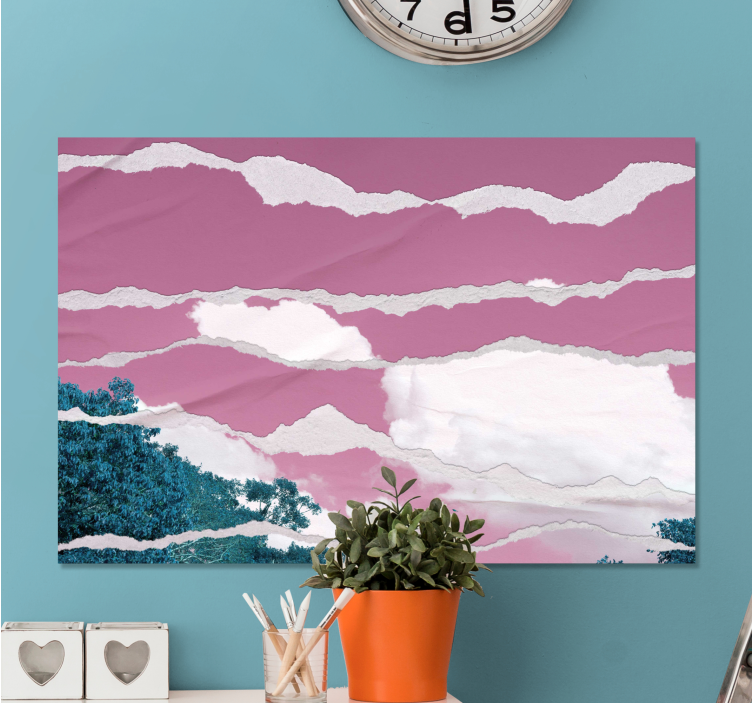Colouds Over Pink Horizon landscape canvas - TenStickers